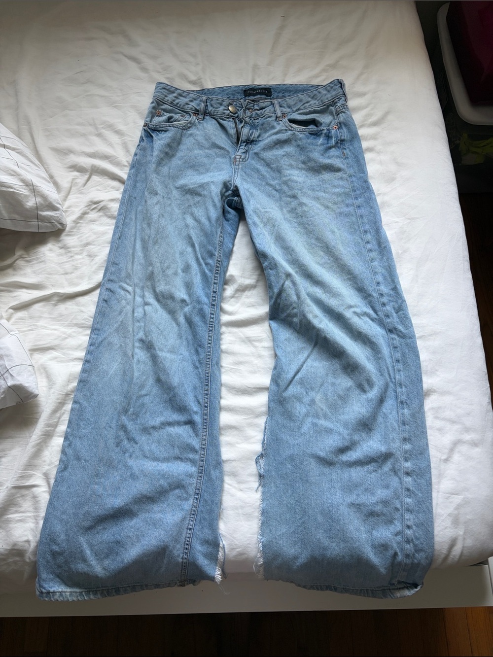 Aeropostale Light Blue Wide-Leg Jeans
